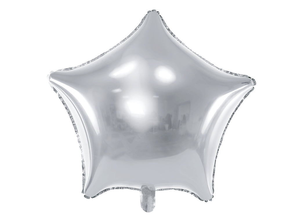 Sternförmiger Folienballon Silber - 70 cm | Metallic Sternballon für Geburtstag, Hochzeit, Silvester, Babyshower & Partydeko