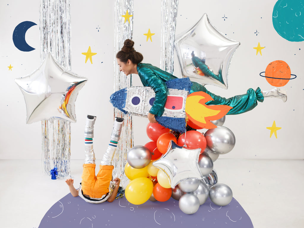 Sternförmiger Folienballon Silber - 70 cm | Metallic Sternballon für Geburtstag, Hochzeit, Silvester, Babyshower & Partydeko