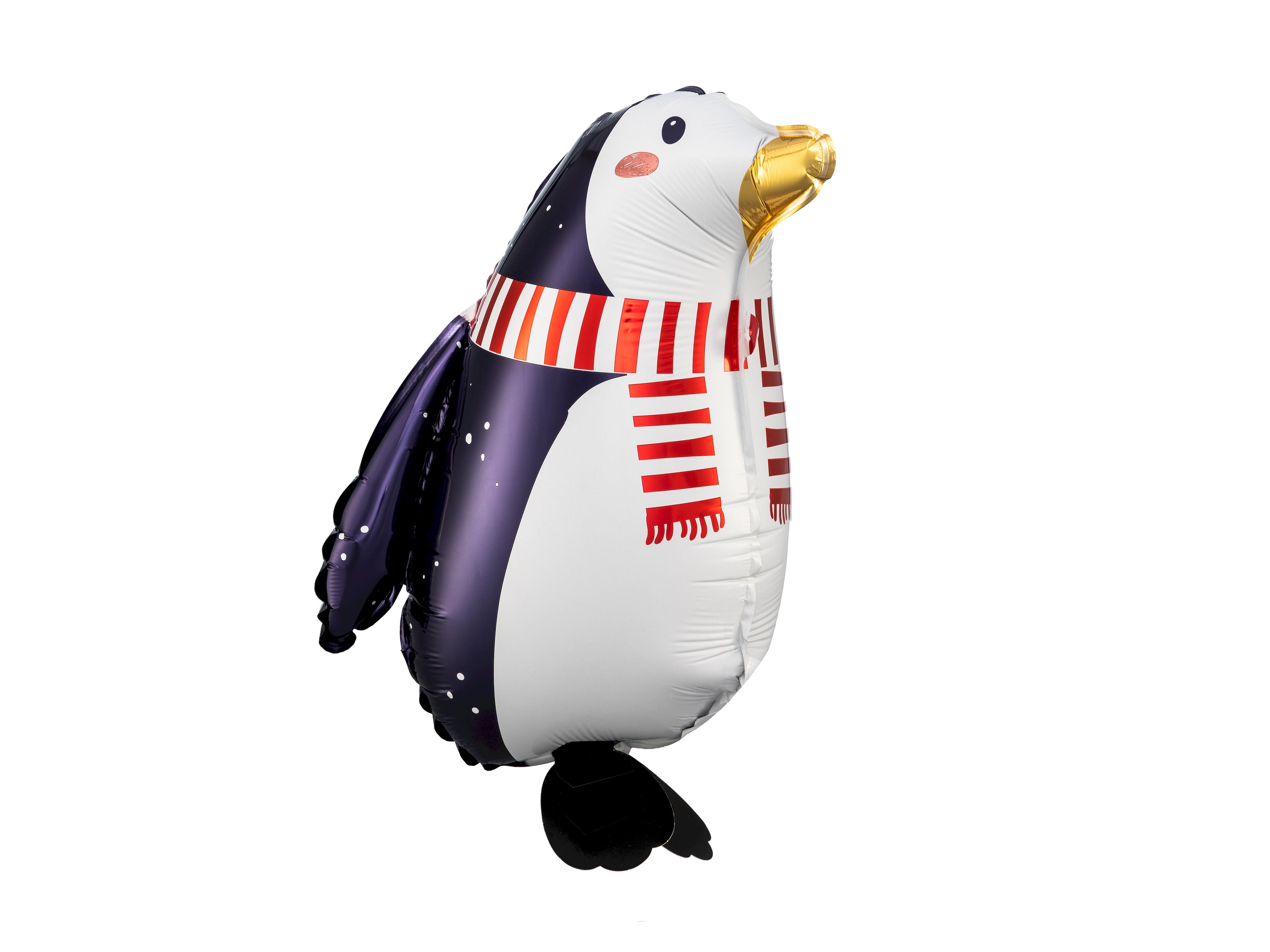 Pinguin‑Folienballon – 29 × 42 cm | Glänzender Motivballon im Farbmix für Winter, Weihnachten & Kindergeburtstag