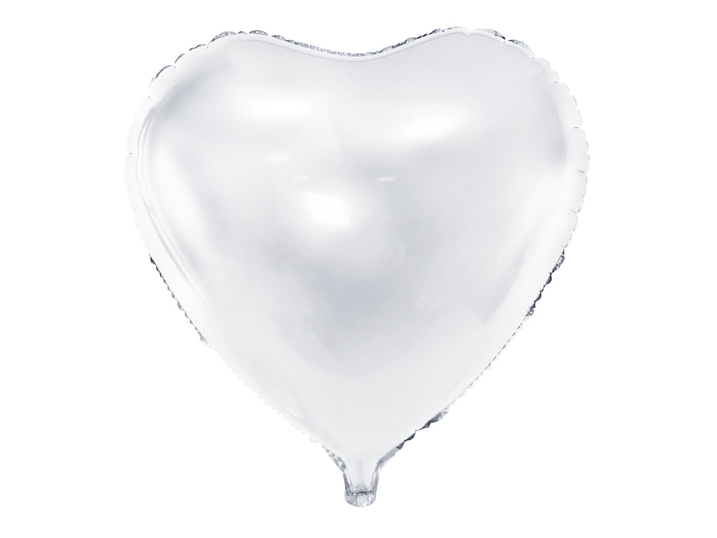 Herzförmiger Folienballon Weiß – 45 cm (18″) | Metallic Herzballon für Hochzeit, JGA, Geburtstag & Valentinstag | Helium oder Luft