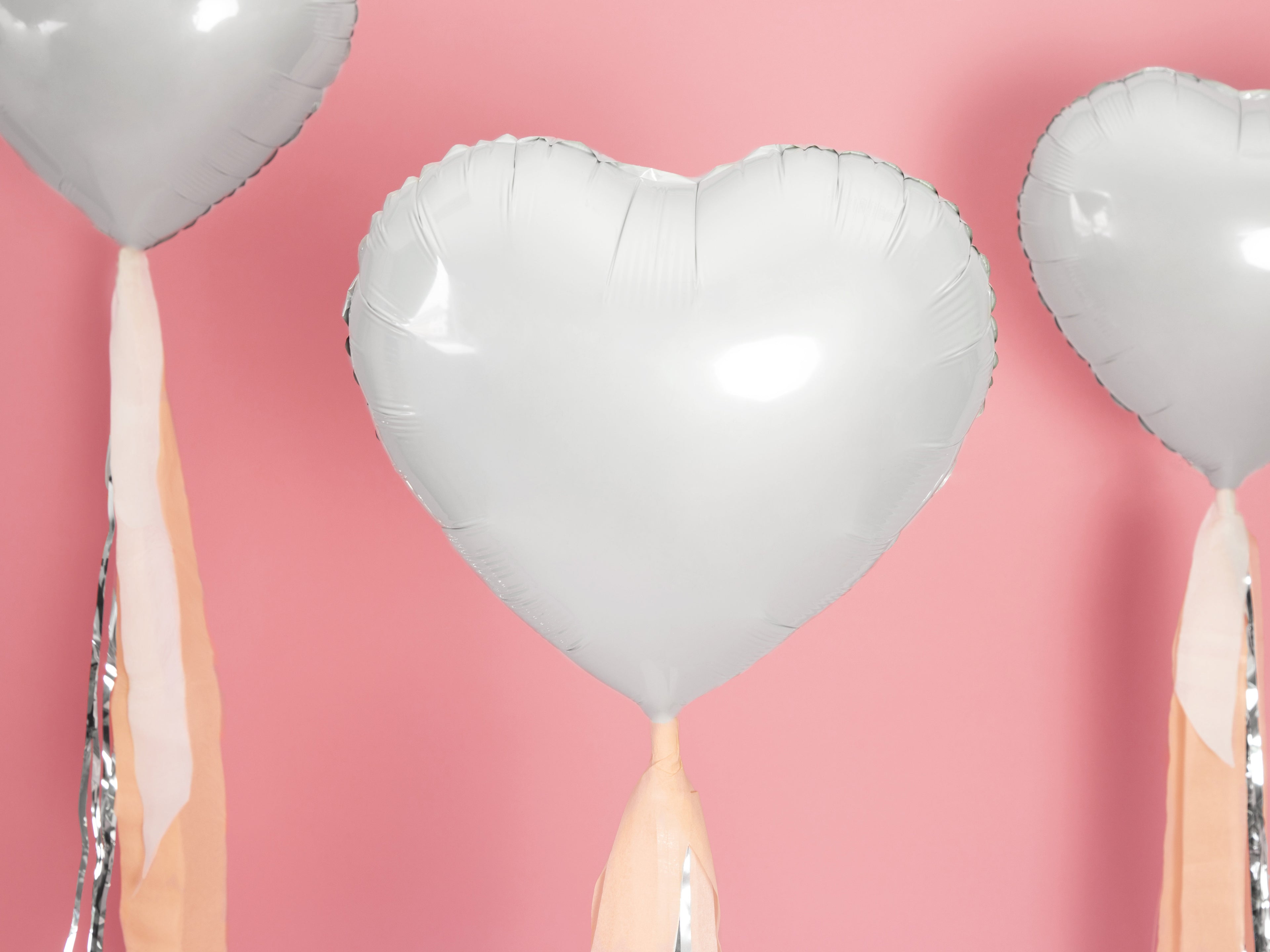Herzförmiger Folienballon Weiß – 45 cm (18″) | Metallic Herzballon für Hochzeit, JGA, Geburtstag & Valentinstag | Helium oder Luft