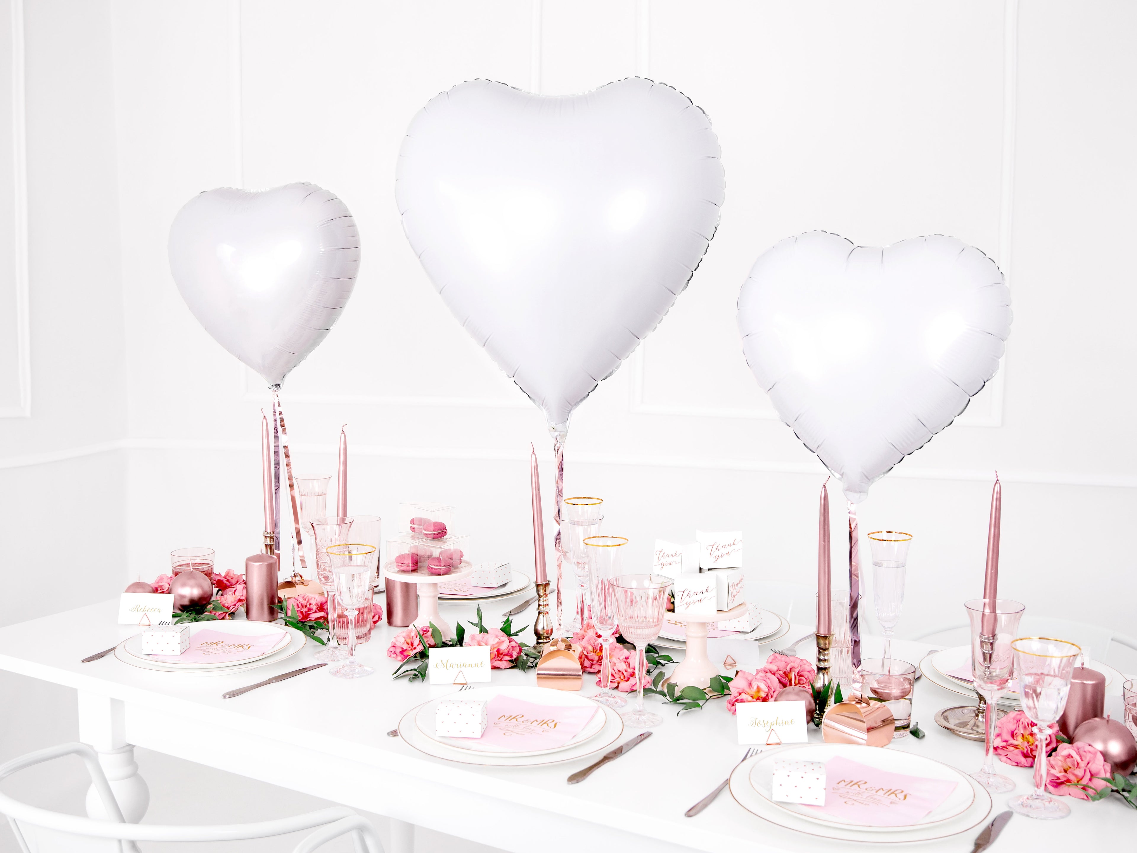 Herzförmiger Folienballon Weiß – 45 cm (18″) | Metallic Herzballon für Hochzeit, JGA, Geburtstag & Valentinstag | Helium oder Luft