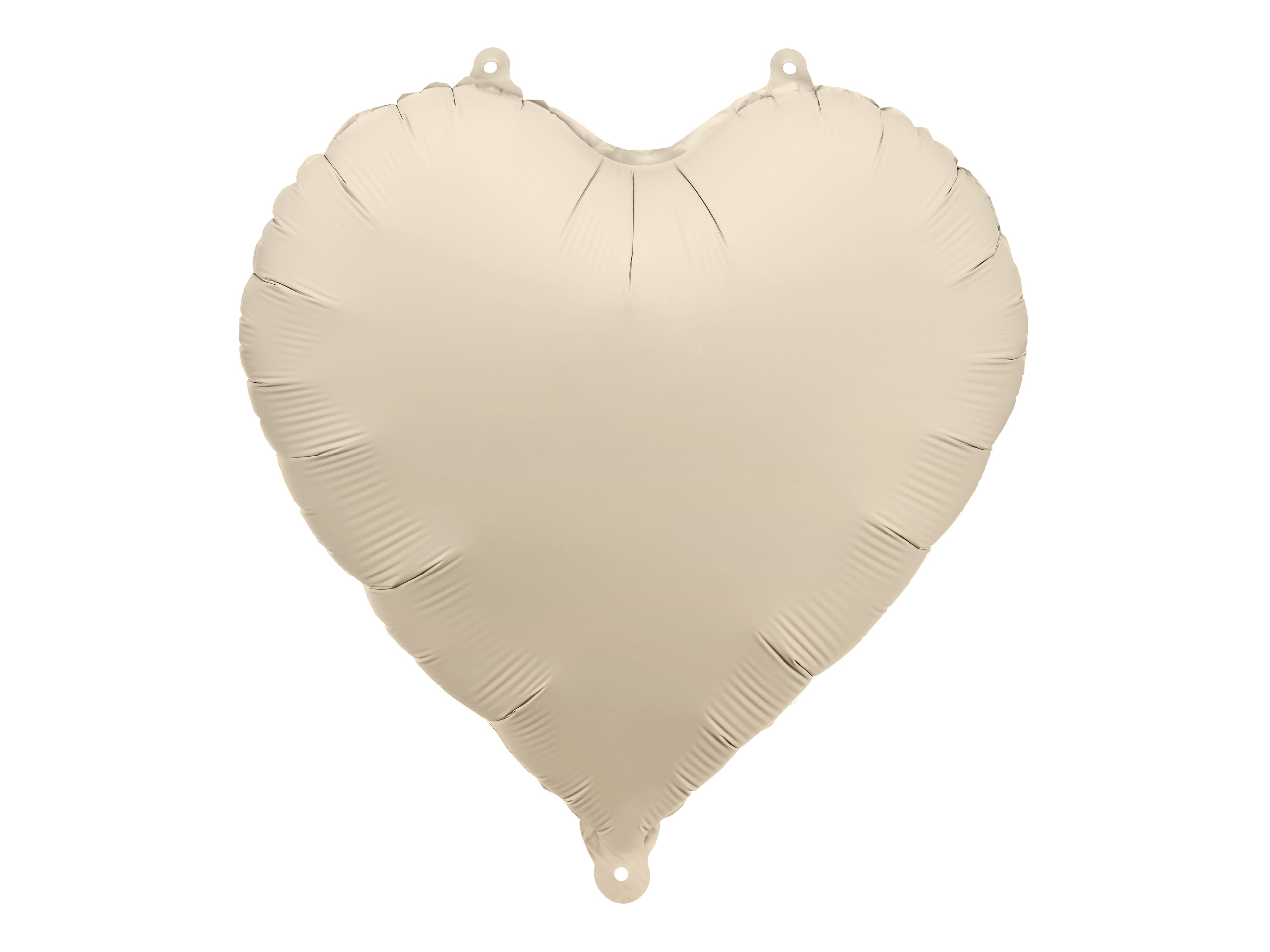 Herz-Folienballon 45 cm in Hellbeige - matter Herzballon für Helium und Luft, elegante Hochzeits-, Geburtstags- und Babyparty-Deko