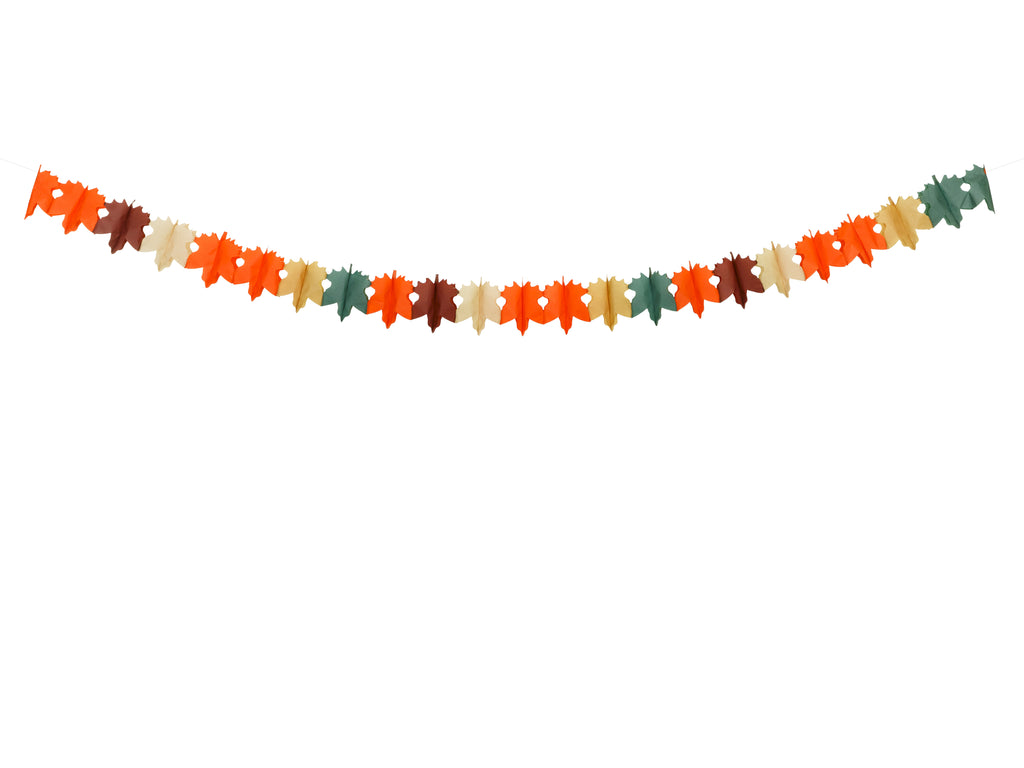Papiergirlande „Blätter“ – 3 m | Farbmix in Grün/Herbsttönen | Tropische & Boho Hängedeko für Party, Hochzeit, Babyshower