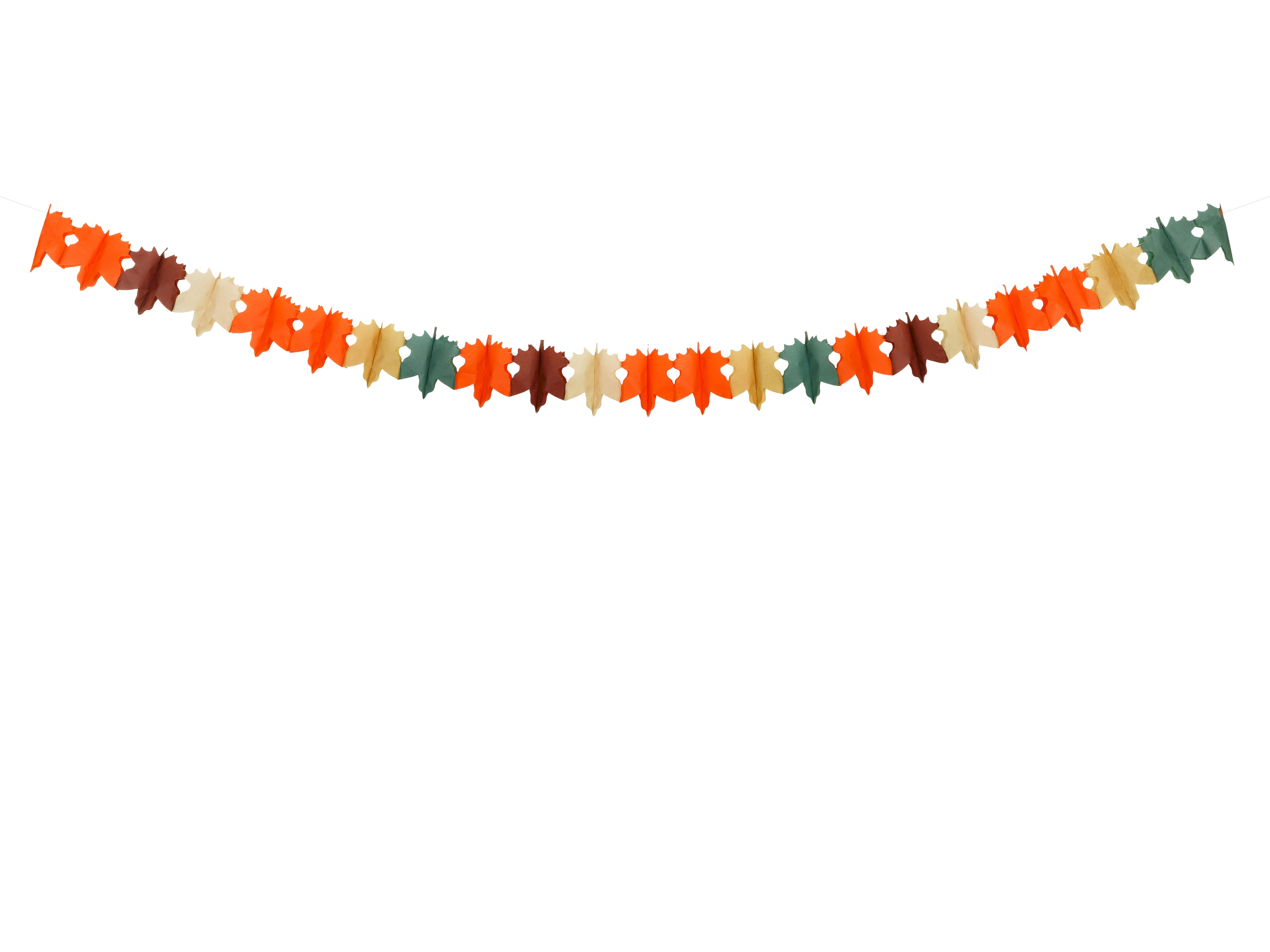 Papiergirlande „Blätter“ – 3 m | Farbmix in Grün/Herbsttönen | Tropische & Boho Hängedeko für Party, Hochzeit, Babyshower