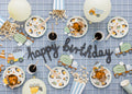 Geburtstagsbanner „Baustellenfahrzeuge“ – 2 m | Papier‑Girlande mit „Alles Gute zum Geburtstag“ | Farbmix, DIY‑Montage
