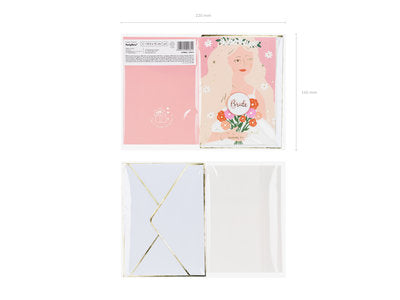 Bride und Team Bride Anstecknadel – Karte mit Metallic‑Print & Pin | JGA Accessoire | „Bride“ oder „Team Bride“ | 10,5 × 15 cm Geschenkset