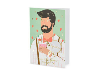 Groom und Team Groom Anstecknadel – Karten mit Metallic‑Print & Pins | JGA Accessoires für Bräutigam , Crew | 10,5 × 15 cm Geschenkset