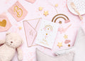 3D Grußkarte mit Anhänger – Storch (Hellrosa) oder Wal (Tiffany‑Blau) | DIY Pop‑Up Karte zum Selbstzusammenbauen |Baby,Geburt,Taufe