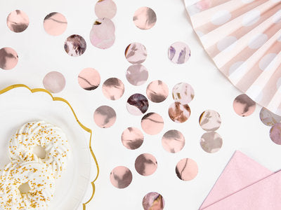 Konfetti Kreise Roségold – 15 g Metallic Tischkonfetti | Ø 2,5 cm | Deko für Hochzeit, JGA, Geburtstag, Babyshower