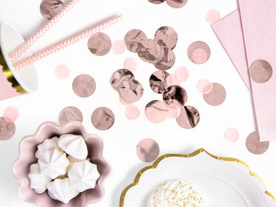 Konfetti Kreise Roségold – 15 g Metallic Tischkonfetti | Ø 2,5 cm | Deko für Hochzeit, JGA, Geburtstag, Babyshower