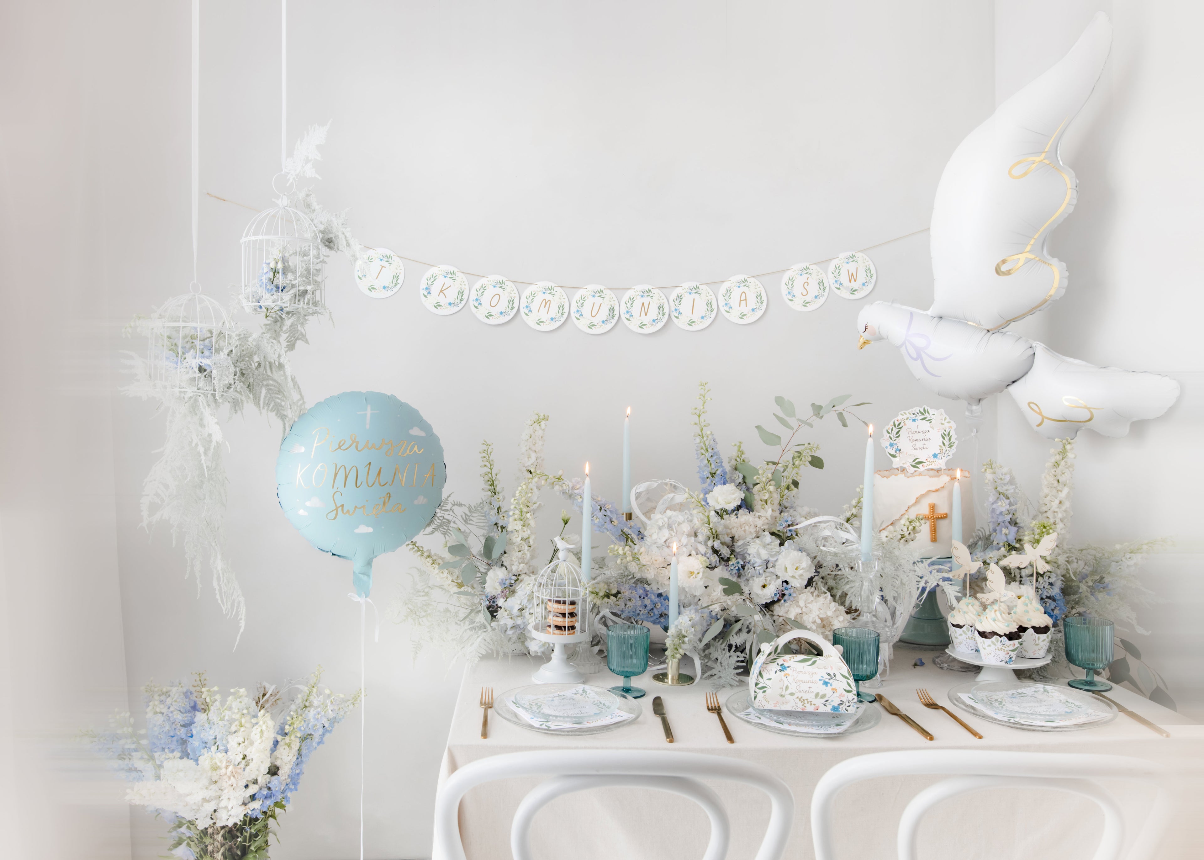 Cupcake‑Dekorationen „Tauben“ – 6er Set | 3 Motive je 2 Stück | 14,5 cm | Hochzeit, Taufe & Kommunion