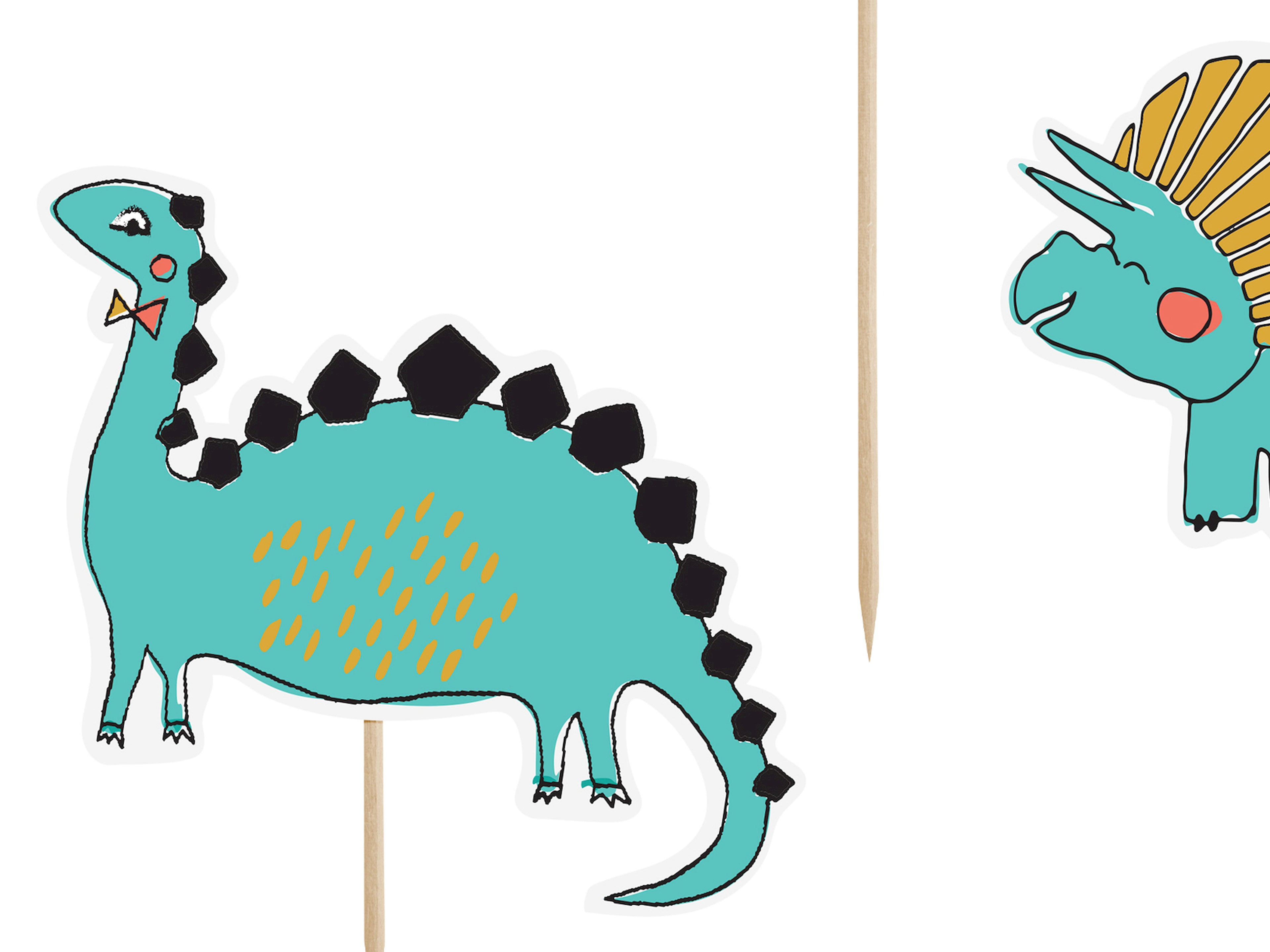 Dinosaurier‑Topper – 5er Set Kuchen‑ & Cupcake‑Deko | 10,5–20 cm | Dino Partydeko für Kindergeburtstag