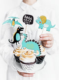 Dinosaurier‑Topper – 5er Set Kuchen‑ & Cupcake‑Deko | 10,5–20 cm | Dino Partydeko für Kindergeburtstag