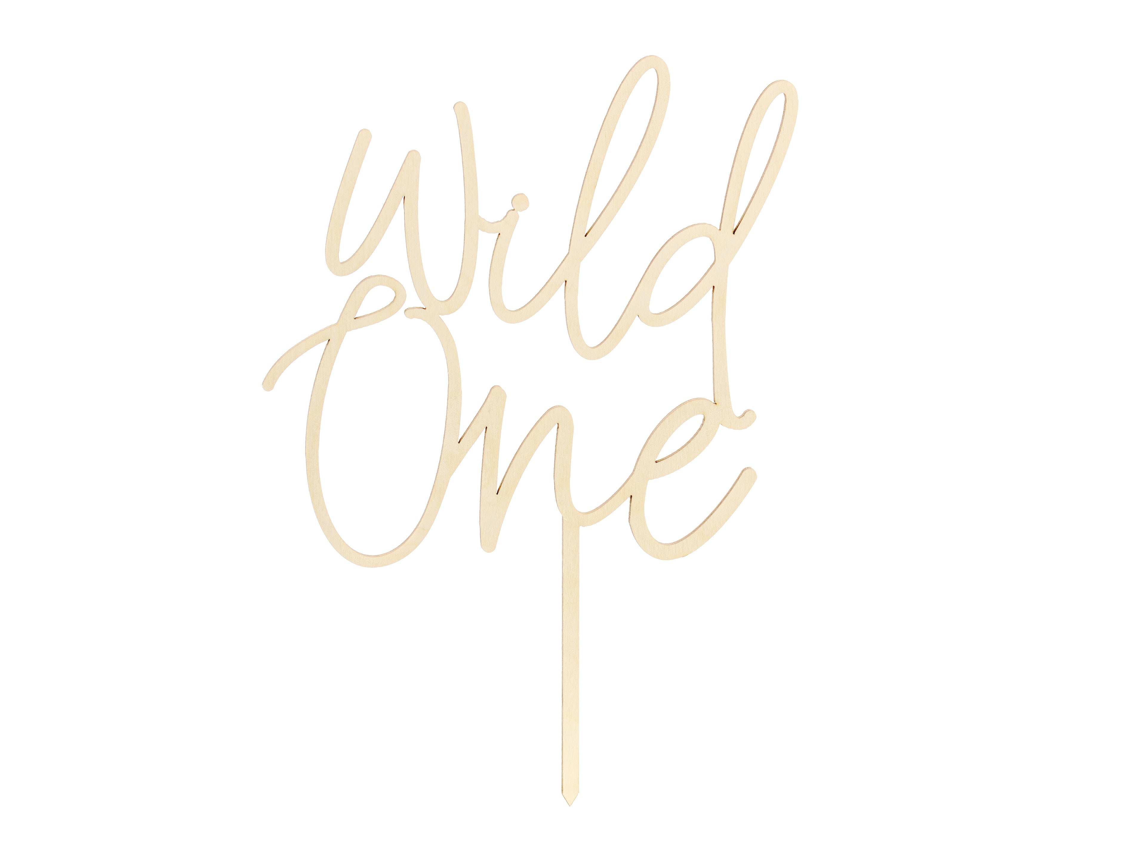 Holz Kuchen Topper „Wild One“ – 22 cm | Natürlicher Tortenstecker für 1. Geburtstag & Boho‑Party