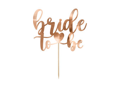 Braut‑Topper Roségold – Kuchen Topper „Bride“ | Höhe 17,5 cm | Hochzeit, JGA, Bridal Shower, Tortendeko