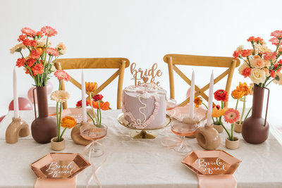Braut‑Topper Roségold – Kuchen Topper „Bride“ | Höhe 17,5 cm | Hochzeit, JGA, Bridal Shower, Tortendeko