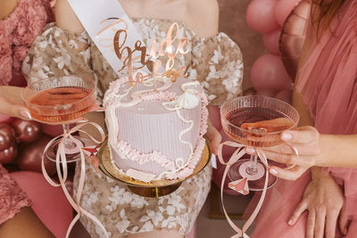 Braut‑Topper Roségold – Kuchen Topper „Bride“ | Höhe 17,5 cm | Hochzeit, JGA, Bridal Shower, Tortendeko