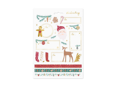 Weihnachtsaufkleber „Weihnachtsmann Mix“ – 31 Sticker im Christmas-Design | Santa, Wintermotive | Deko für Weihnachten, Karten & Geschenke