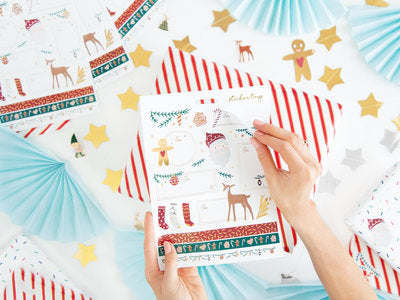 Weihnachtsaufkleber „Weihnachtsmann Mix“ – 31 Sticker im Christmas-Design | Santa, Wintermotive | Deko für Weihnachten, Karten & Geschenke