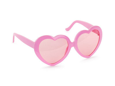 Herzbrille, Rosa - Herzförmige Brille, rosa, Maße: Rahmenbreite 14 Zentimeter, Rahmenhöhe 6 Zentimeter, Bügellänge 13 Zentimeter