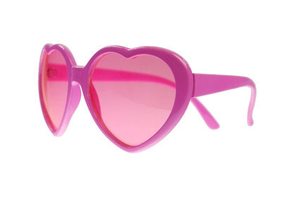 Herzbrille, Rosa - Herzförmige Brille, rosa, Maße: Rahmenbreite 14 Zentimeter, Rahmenhöhe 6 Zentimeter, Bügellänge 13 Zentimeter
