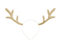 Rentier‑Haarreif Gold – Metall Stirnreif mit glitzerndem Geweih | 34,5 × 22 cm | Weihnachts‑ & Party‑Accessoire