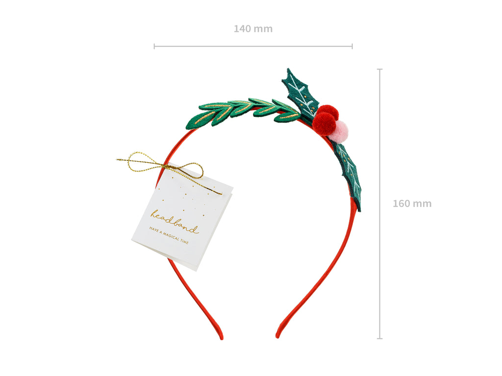 Mistelzweig‑Haarreif – Festlicher Haarreifen mit Beeren & Blättern | 14,5 × 17 cm | Weihnachts‑ & Party‑Accessoire (Farbmix)