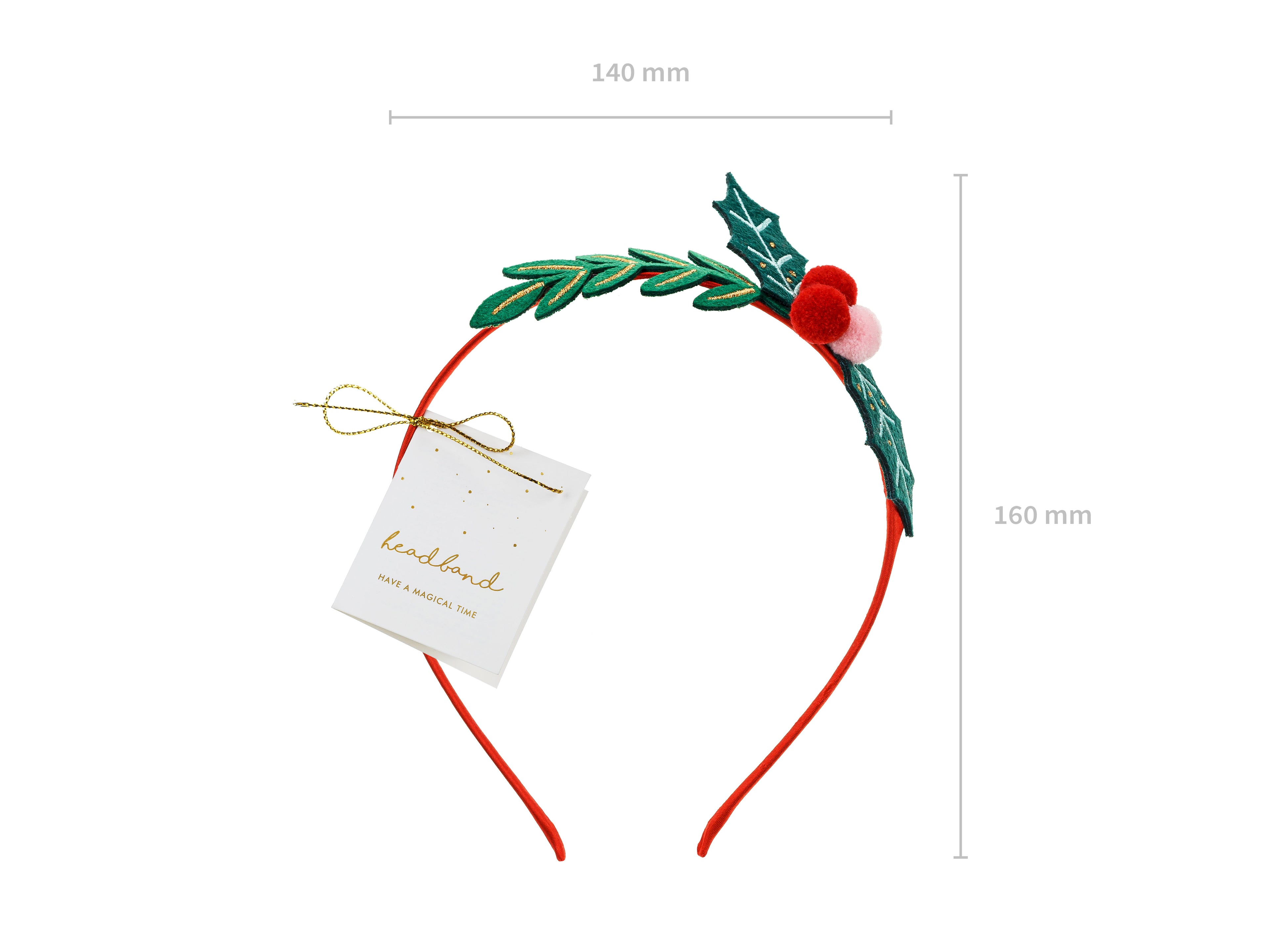 Mistelzweig‑Haarreif – Festlicher Haarreifen mit Beeren & Blättern | 14,5 × 17 cm | Weihnachts‑ & Party‑Accessoire (Farbmix)