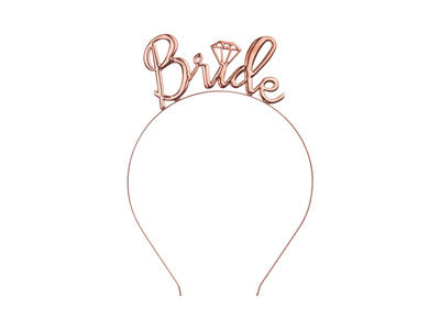 Brautstirnband Roségold – Haarreif „Bride“ aus Metall | JGA Accessoire | Bridal Shower | Eleganter Bride Haarreifen