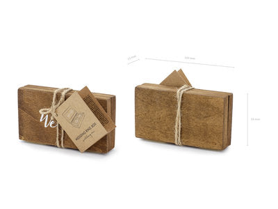 Holzbox für Eheringe – Ringkästchen aus Holz mit weißer Schrift | 10 × 5,5 cm | Ringbox Hochzeit, Trauringbox, Rustic Wedding