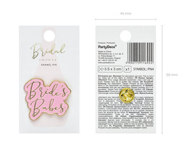 Bride’s Babes Anstecknadel – Goldfarbene Pins | JGA Accessoires | Hochzeitscrew Pins | 3,5 × 2–3 cm