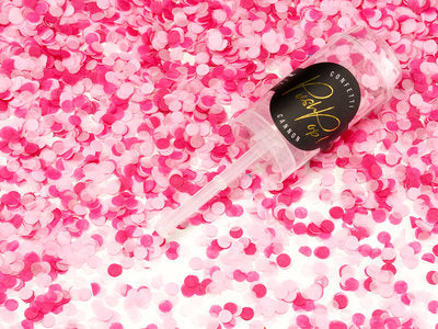 Push Pop Konfetti – Rosamix (Hellrosa & Dunkelrosa) | Party‑Konfetti im Pop‑Behälter | Ø 8 mm | Hochzeit, JGA, Geburtstag