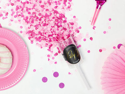 Push Pop Konfetti – Rosamix (Hellrosa & Dunkelrosa) | Party‑Konfetti im Pop‑Behälter | Ø 8 mm | Hochzeit, JGA, Geburtstag