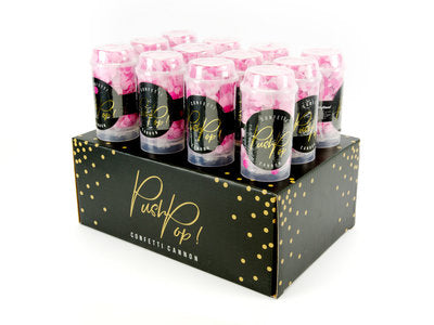 Push Pop Konfetti – Rosamix (Hellrosa & Dunkelrosa) | Party‑Konfetti im Pop‑Behälter | Ø 8 mm | Hochzeit, JGA, Geburtstag