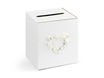 Briefumschlagbox „Cards“ – Weiße Kartenbox mit goldener Aufschrift | 24 × 24 × 24 cm | Hochzeit, Geburtstag, Taufe, Geldgeschenke