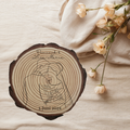 Gravierte Holzscheibe Hochzeit – personalisiert mit Namen & Datum – rustikale Hochzeitsdeko – Geschenk für Brautpaar – Ringträger Holz