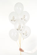 Luftballons „Tauben“ – 6er Set kristallklar | 30 cm | Doppelseitiger, farbiger Druck für Hochzeit, Taufe & Kommunion