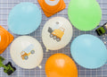 Luftballons „Baustellenfahrzeuge“ – 30 cm | 50er Pack | Pastell‑Creme mit farbigem beidseitigem Druck