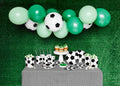 Partydekorationsset „Fußball“ – 60‑teilig | Teller, Becher, Servietten, Popcornboxen, Strohhalme & 12 Ballons | Grün‑Weiß Matchday Deko