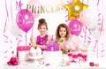 Prinzessinnen-Partydeko-Set - Komplettes Geburtstagsset mit Banner, Ballons, Cake Topper, Strohhalmen und Konfetti