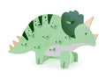 Triceratops-Snackwand 38 × 23 cm – Dino-Party Display mit 10 Dübeln, Papier, selbstaufbauend, Buffet & Candy Bar