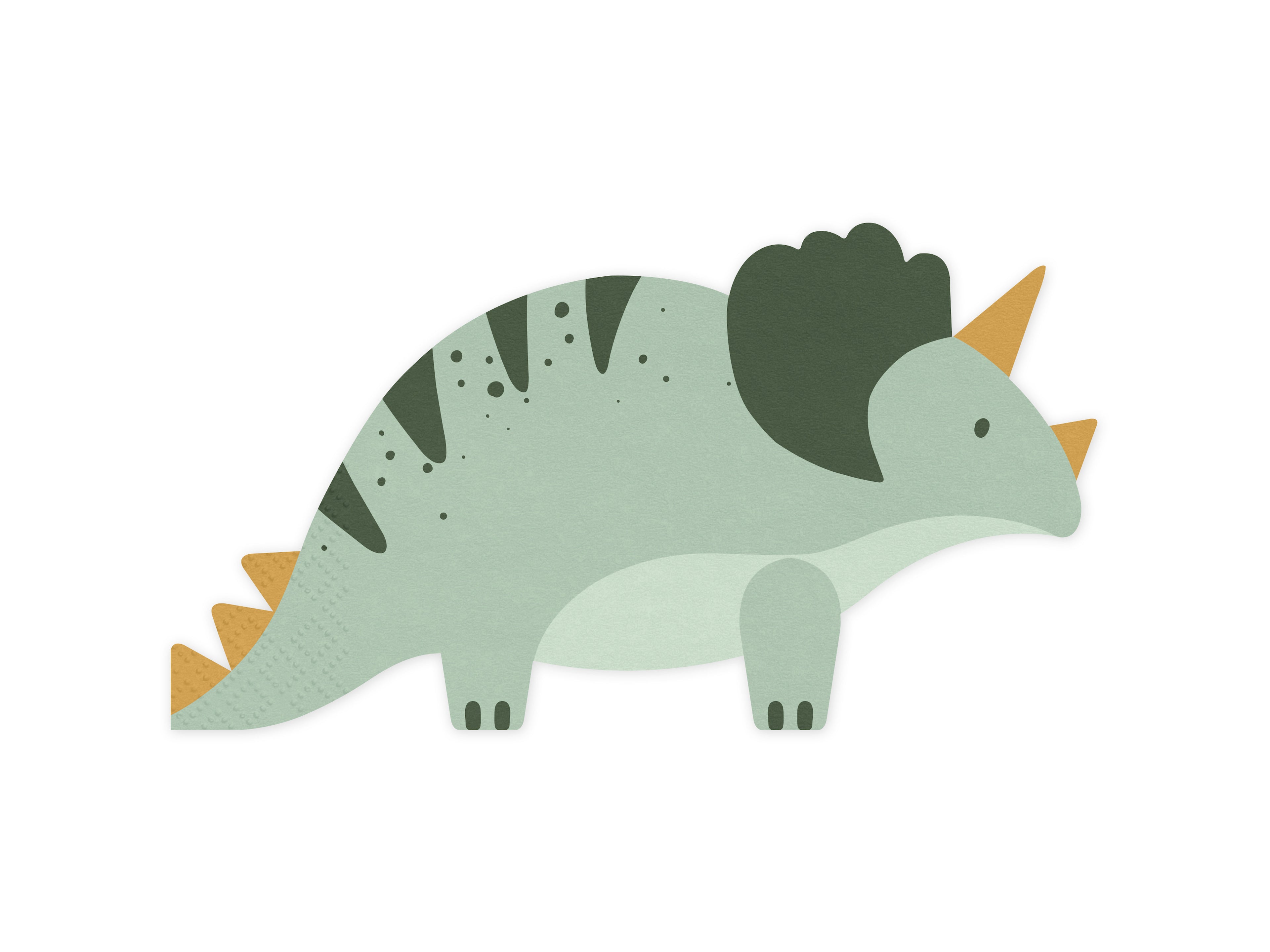 Servietten „Triceratops“ – 12er Set | Papierservietten Dino‑Motiv | 18 × 10 cm (gefaltet), 36 × 20 cm (offen) | Kindergeburtstag & Dino‑Party