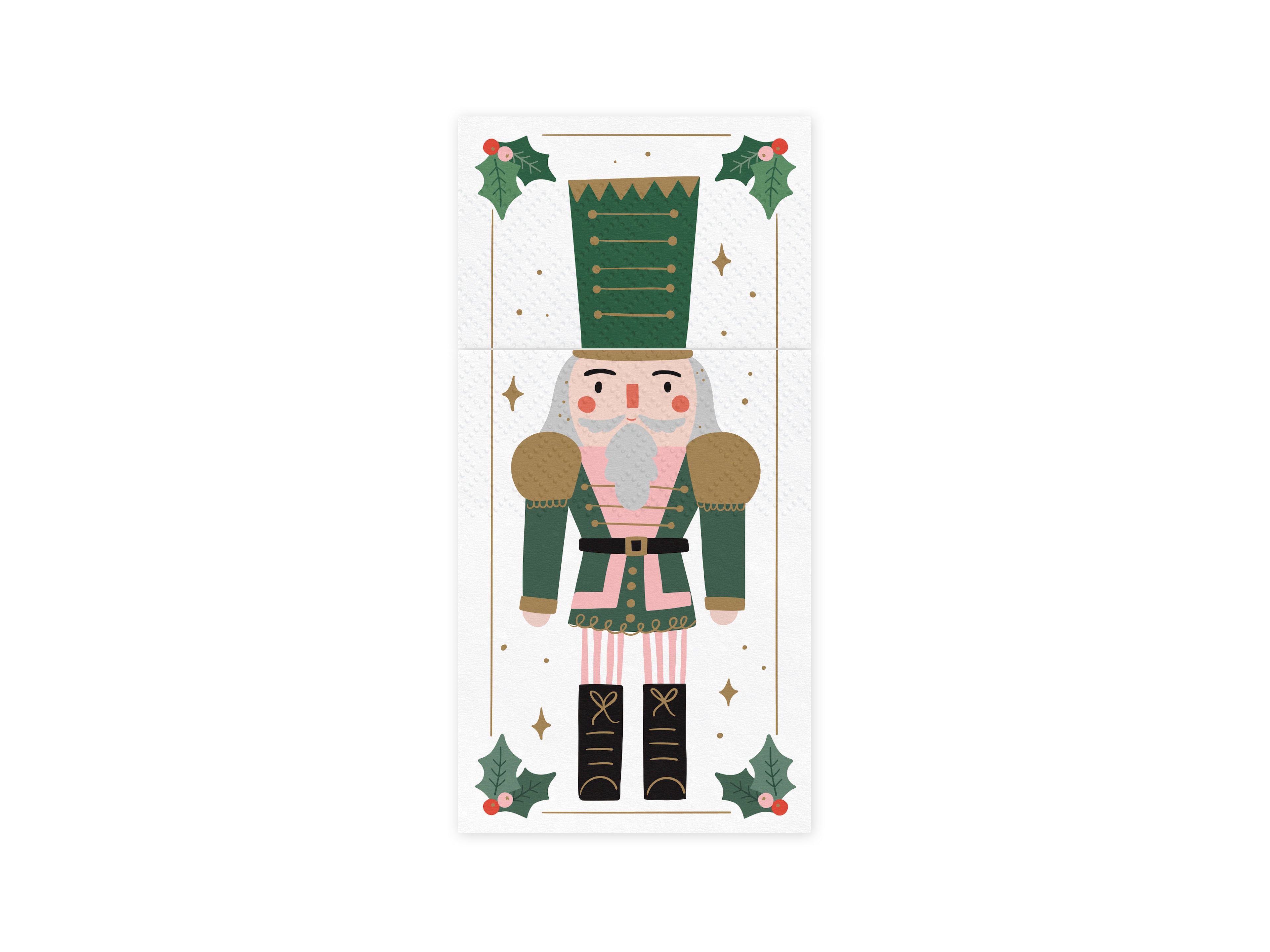Nussknacker-Bestecktaschen 10 × 20 cm - 6 festliche Papierservietten mit Besteckfach, Weihnachtsdeko für Tisch und Weihnachtsfeier