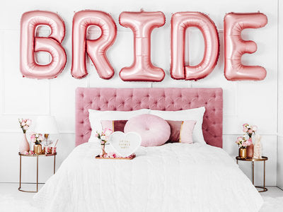 Bride to be Schärpe & Team Bride Schärpe – Satin Weiß mit roségoldenem Metallic‑Print | 75 × 10 cm | JGA , Bridal Shower Accessoires