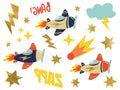 Flugzeug‑Tattoos – 11er Set temporäre Kinder‑Tattoos | Bunter Flugzeug‑Mix für Geburtstag, Mitgebsel & Reise‑Mottoparty