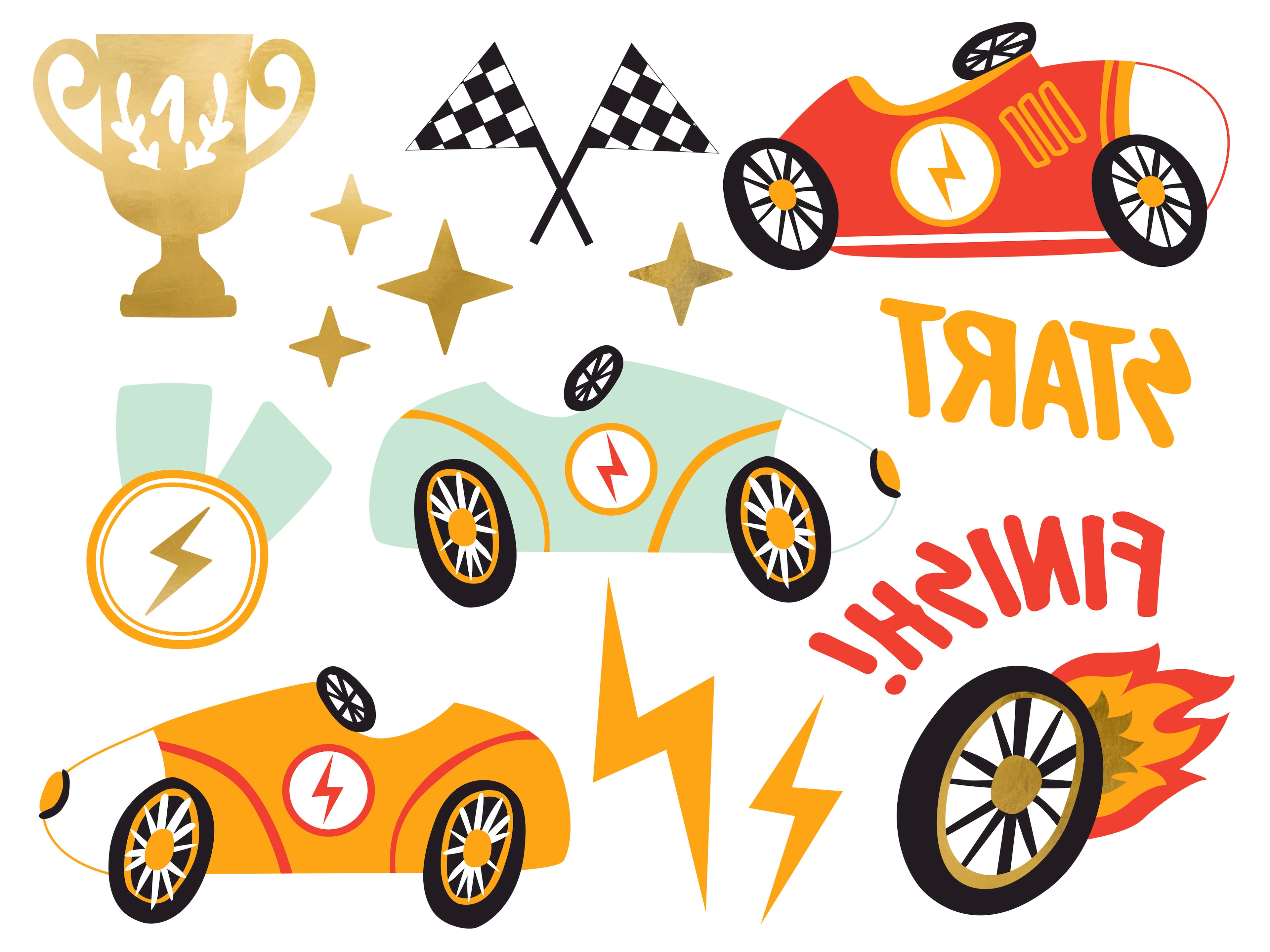 Auto‑Tattoos – 11er Set temporäre Kinder‑Tattoos | Bunter Fahrzeug‑Mix für Geburtstag, Mitgebsel & Party