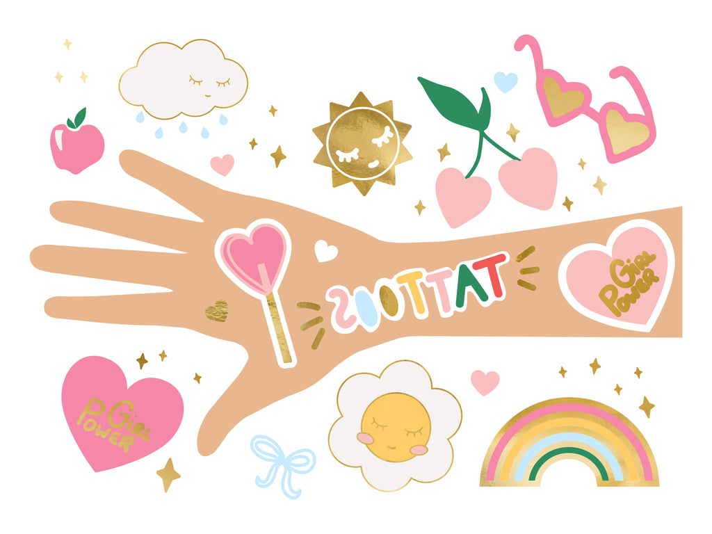 Gänseblümchen‑Tattoos – 14er Set temporäre Blumen‑Tattoos | Bunter Daisy‑Mix für Geburtstag, Festival & Mitgebsel