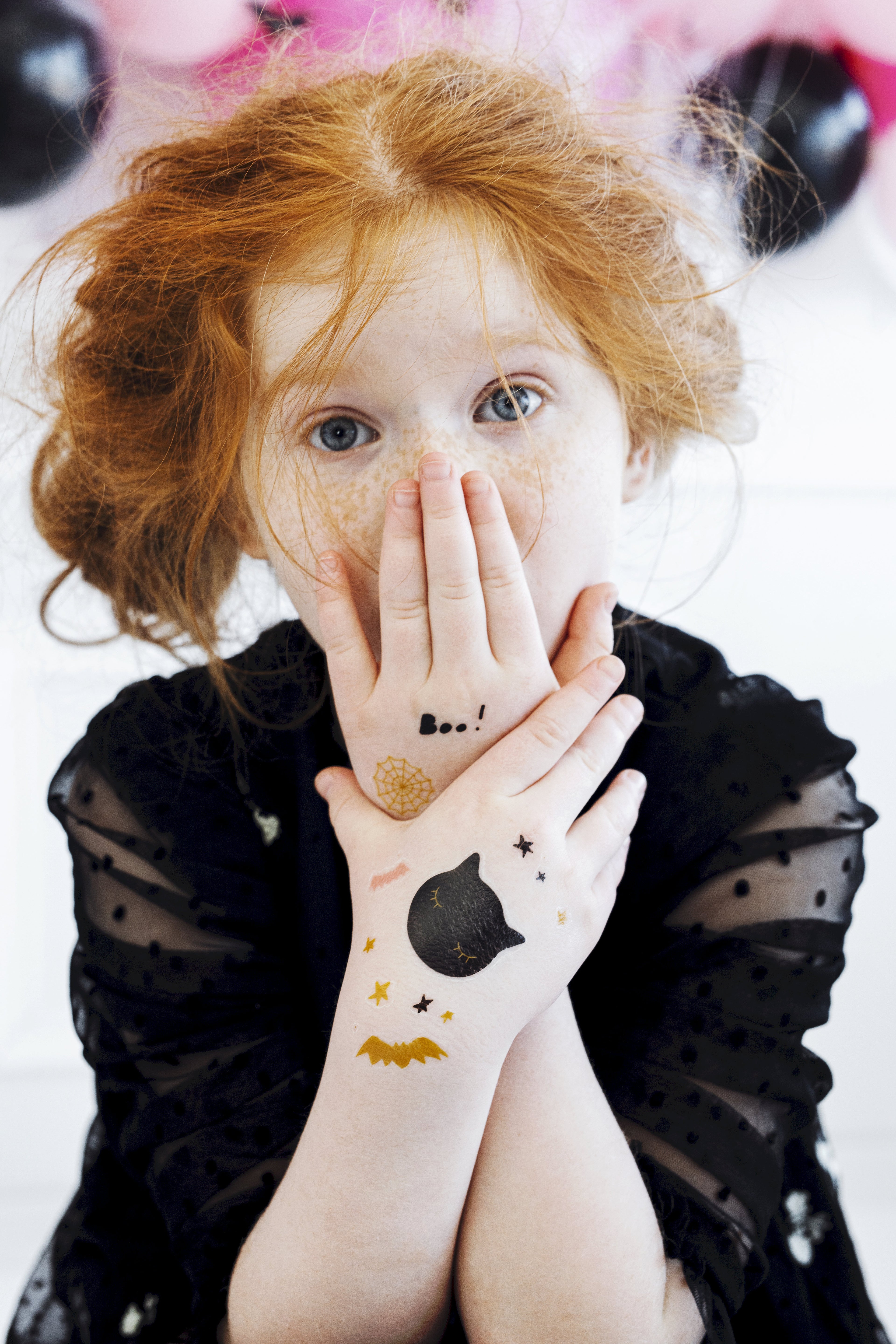 BUH! Halloween-Tattoos für Kinder - 12 temporäre Tattoos mit verschiedenen Gruselmotiven, Mitgebsel für Halloweenparty