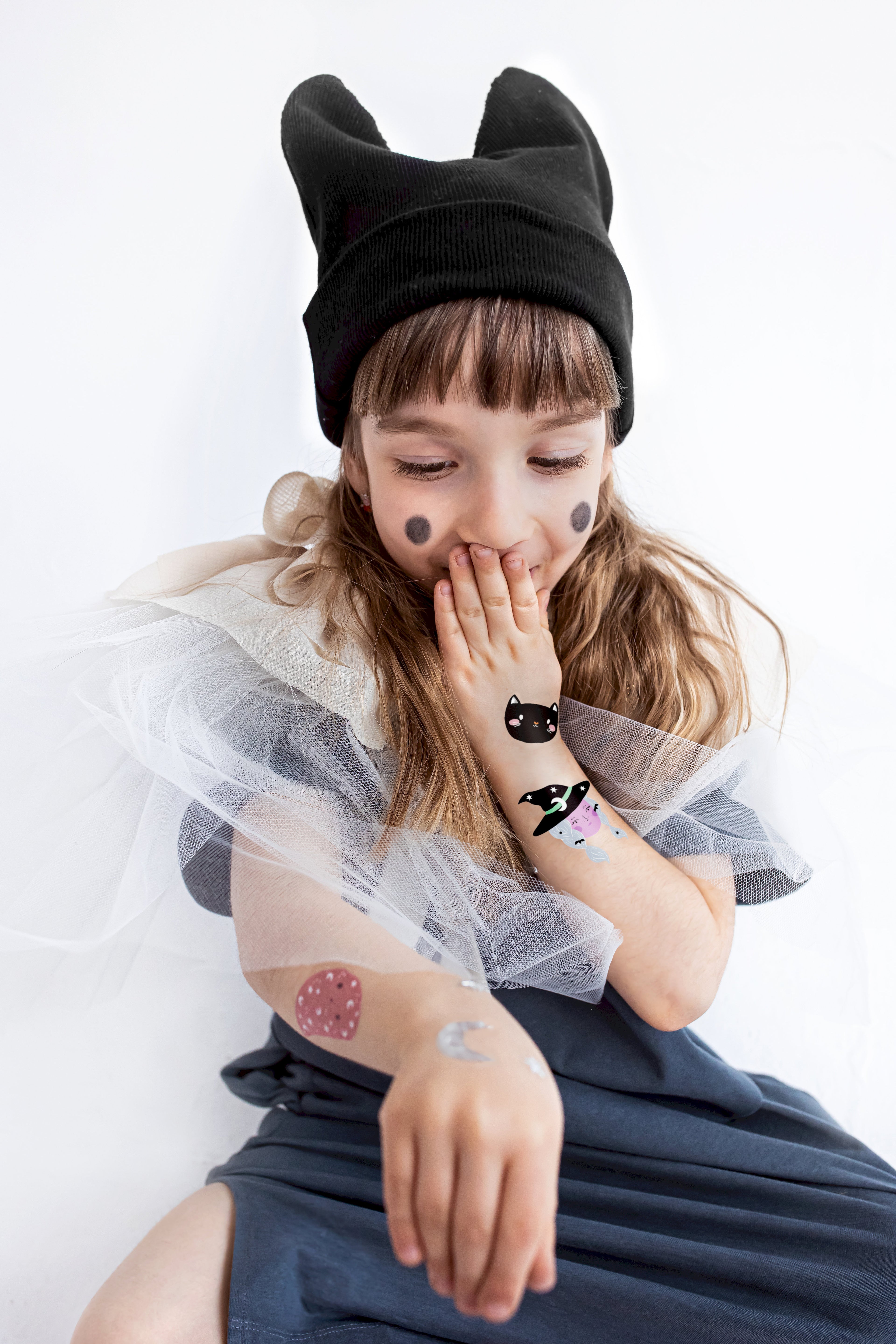Halloween‑Temporärtattoos – 20er Set | Bunter Mix gruseliger Motive | Einfache Anwendung für Kinder & Erwachsene